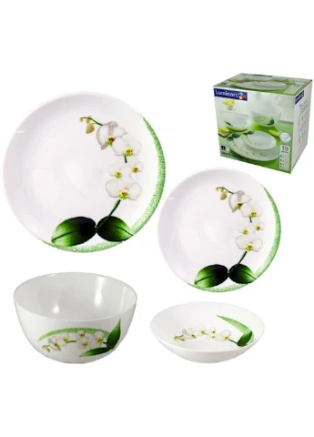 Столовий сервіз Diwali White Orchid 19 предметів Luminarc (254453949)