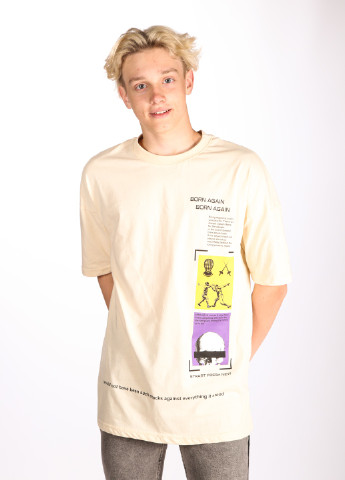 Бежевая футболка 21-y032 xl бежевый (2000904028955) Eksibir