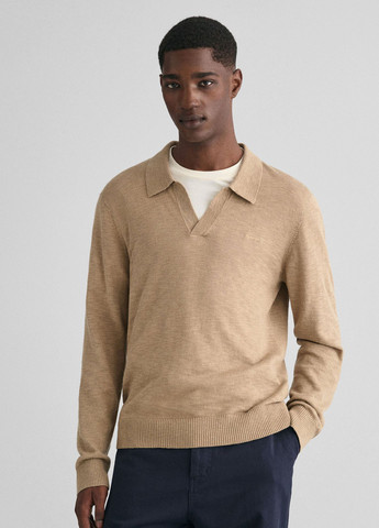 Бежевый демисезонный свитер пуловер Gant