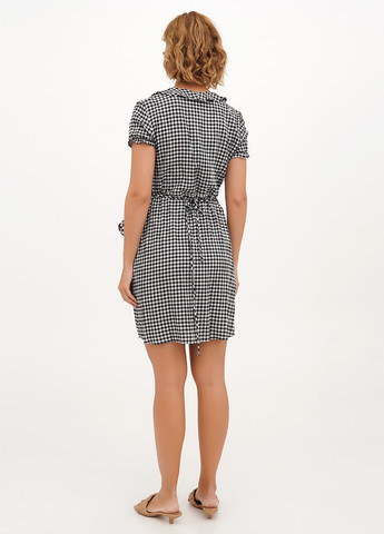 Чорно-білий кежуал сукня на запах Imperial в клітинку