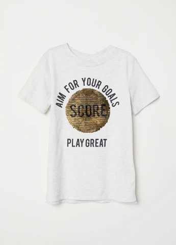 Сіра літня футболка з коротким рукавом H&M