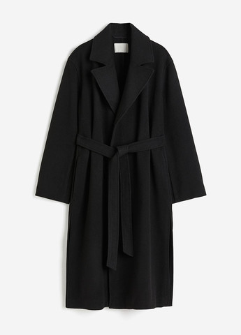 Черное демисезонное Пальто однобортное H&M