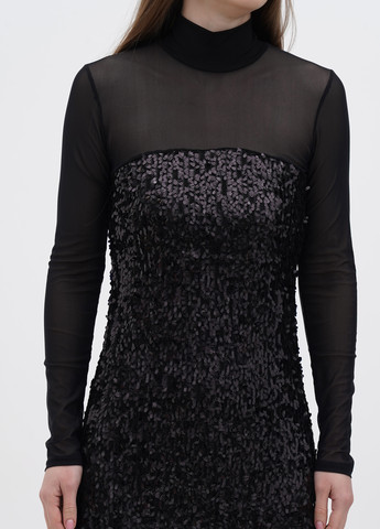 Черное вечернее платье Charlize однотонное