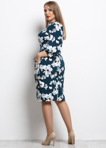 Темно-бирюзовое кэжуал платье Charm Collection с цветочным принтом