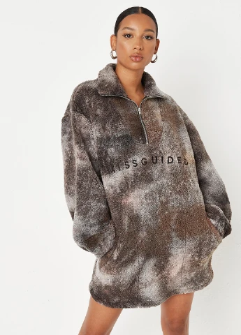Серое домашнее платье платье-худи Missguided тай-дай
