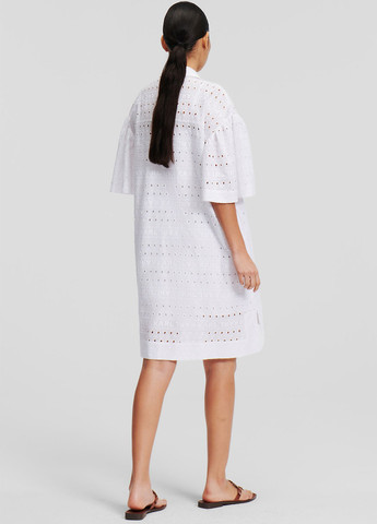 Белое кэжуал платье а-силуэт Karl Lagerfeld однотонное