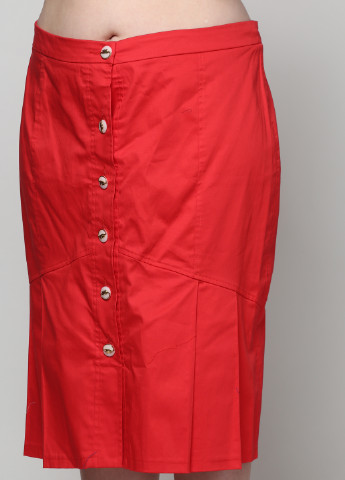 Красная кэжуал однотонная юбка Алеся миди