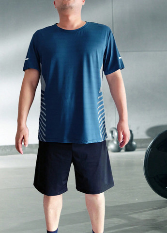 Морської хвилі літній комплект (футболка, шорти) SHEIN