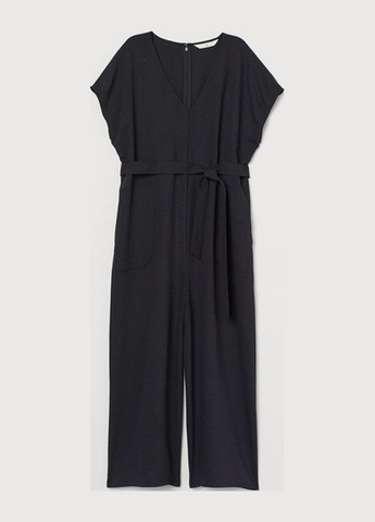 Комбинезон H&M комбинезон-брюки новогодний чёрный кэжуал полиэстер