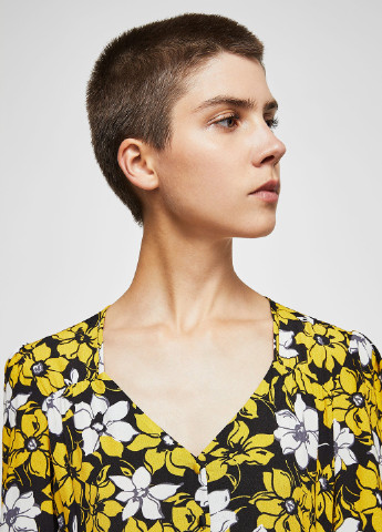 Чорна кежуал сукня Mango з квітковим принтом