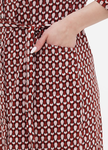 Коричневое кэжуал платье рубашка Boden с геометрическим узором