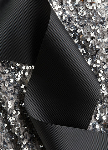 Серебристое праздничный, вечернее платье H&M однотонное