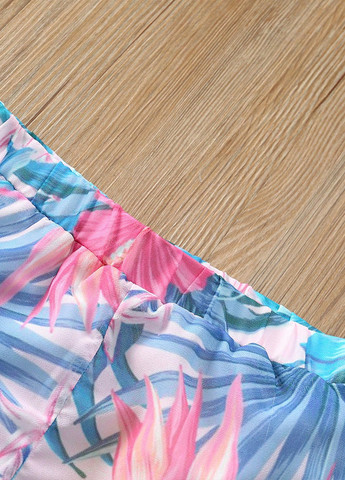 Комбинированный летний костюм (топ, шорты) SHEIN