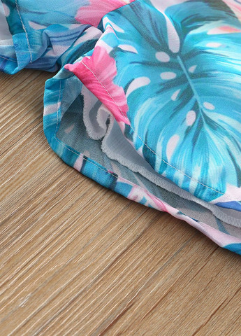 Комбинированный летний костюм (топ, шорты) SHEIN