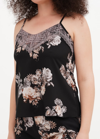 Чорна всесезон піжама (топ, шорти) топ + шорти Sambario