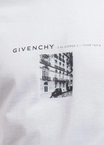 Белая белая футболка с принтом Givenchy