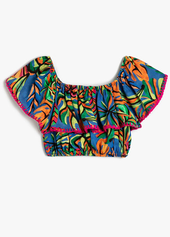 Комбинированная с рисунком блузка KOTON летняя