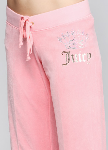 Светло-розовые спортивные демисезонные прямые брюки Juicy Couture