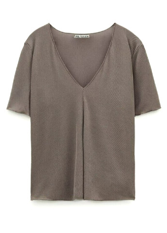 Темно-серая летняя блуза Zara