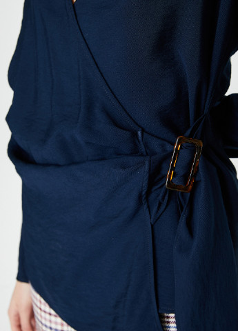 Темно-синя демісезонна блуза на запах KOTON