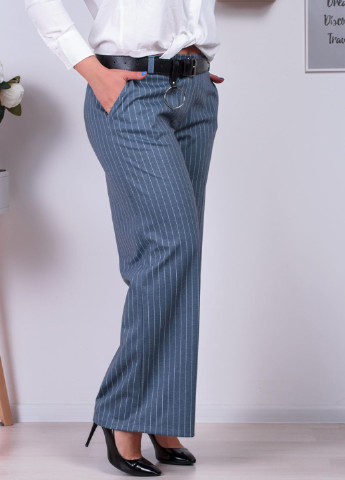 Серо-голубые кэжуал демисезонные клеш брюки Ager
