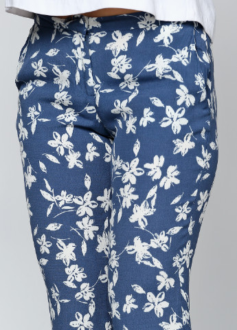 Синие кэжуал летние зауженные брюки Tom Tailor