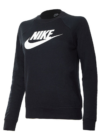 Свитшот Nike - Прямой крой надпись черно-белый спортивный полиэстер, хлопок - (193880911)