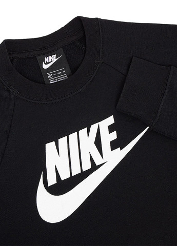 Свитшот Nike - Прямой крой надпись черно-белый спортивный полиэстер, хлопок - (193880911)