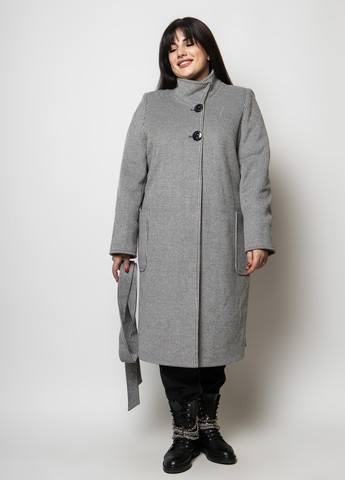 Чорно-білий демісезонне Жіноче демісезонне пальто прямого крою однобортне O`zona milano