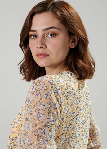 Блакитна кежуал сукня Sinsay з квітковим принтом