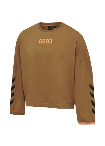 Світло-коричневий світшот Hummel напис без декору (229948734)