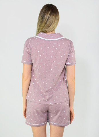 Розовая всесезон домашняя пижама для девушек рубашка + шорты NEL