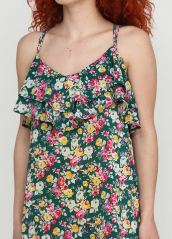 Бледно-зеленое кэжуал платье Zhmurchenko Brand с цветочным принтом