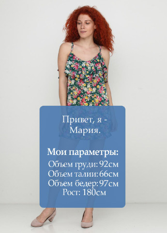 Блідо-зелена кежуал сукня Zhmurchenko Brand з квітковим принтом