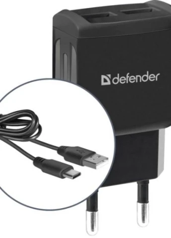 Зарядний пристрій UPС-23 2xUSB, 5V / 2.1А кабель Type-C (83583) Defender (216637377)