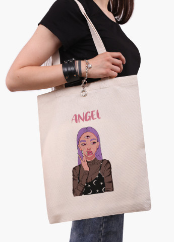 Эко сумка шоппер белая Ангел Диджитал Арт (Angel Digital art) (9227-1635-WT) Еко сумка шоппер біла 41*35 см MobiPrint (215943853)