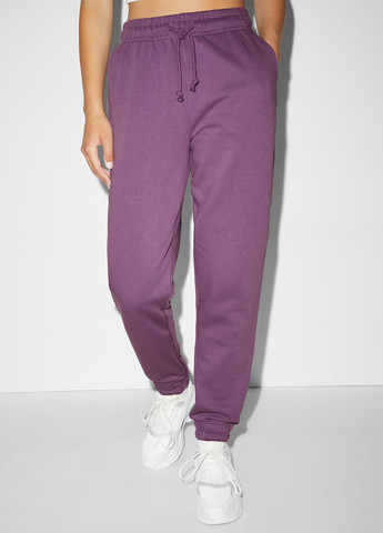 Фиолетовые кэжуал, спортивные демисезонные джоггеры брюки C&A
