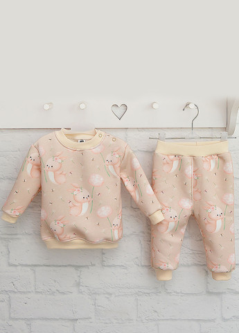 Бежевий демісезонний костюм (світшот, штани) Blanka