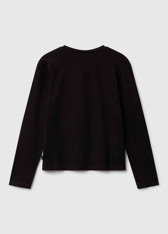 Черный демисезонный кэжуал лонгслив United Colors of Benetton с бабочками