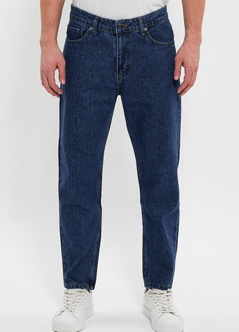 Темно-синие демисезонные мом фит джинсы Trend Collection