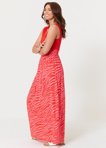 Красное кэжуал платье в стиле ампир Studio тигровый