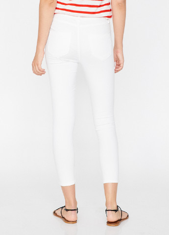 Белые джинсовые летние зауженные брюки KOTON
