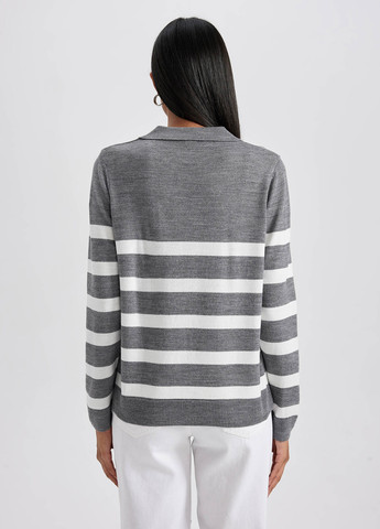 Срібний демісезонний светр пуловер DeFacto