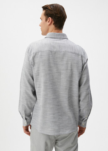 Светло-серая кэжуал рубашка меланж KOTON