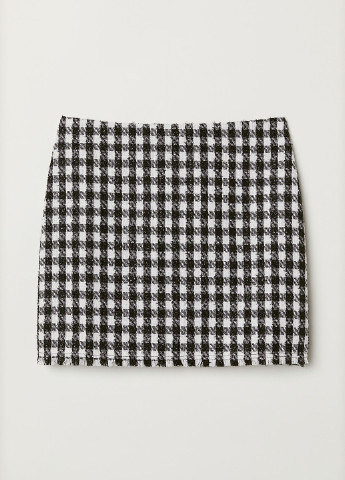 Черно-белая кэжуал в клетку юбка H&M