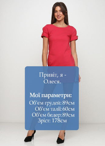 Малинова кежуал сукня New Collection однотонна