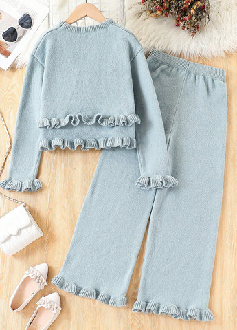 Сіро-голубий демісезонний костюм (джемпер, брюки) брючний SHEIN