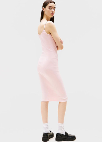 Блідо-рожева кежуал сукня сукня-майка Tommy Jeans однотонна
