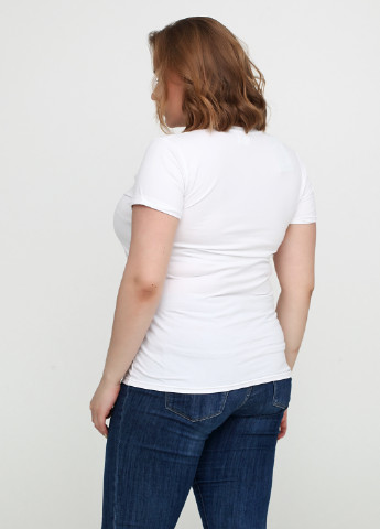 Белая летняя футболка женская 19ж441-24 лиловый с коротким рукавом Malta