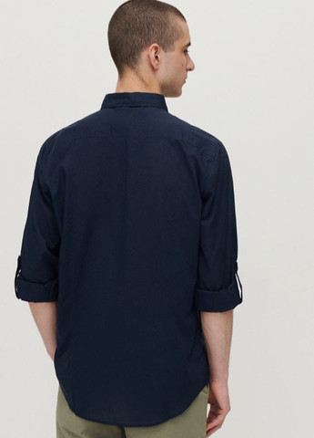 Индиго кэжуал рубашка однотонная House